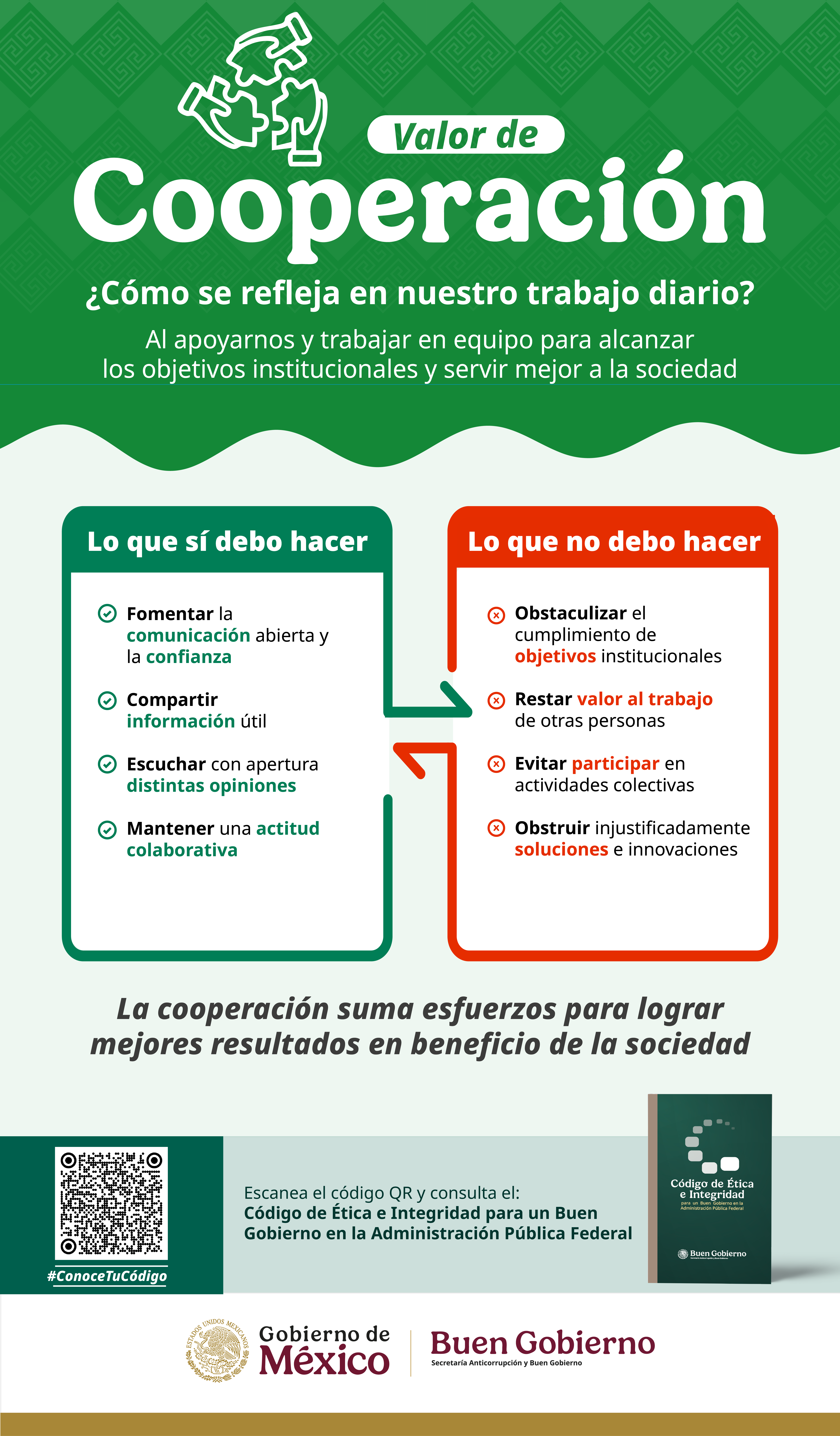 Valor de cooperación en el servicio público